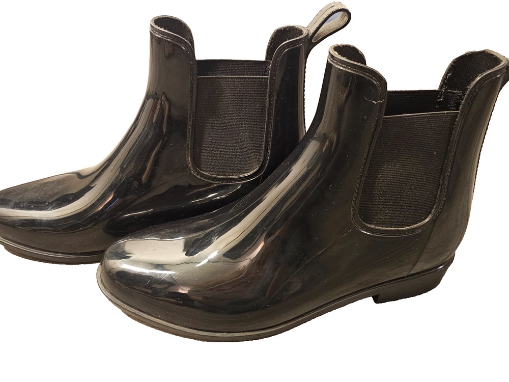 SO Womens Black Waterproof Chelsea Ankle Boots Memory Foam Pull On Size 10